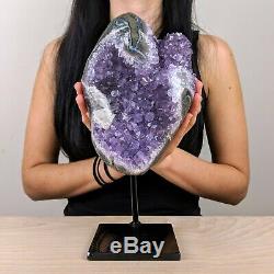 GEMCORE Amethyst Cluster Crystal Cathedral Geode (11.5 Inch) Druzy Uruguay