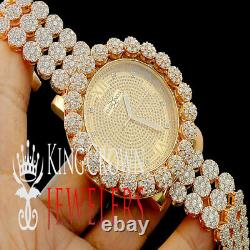 Genuine Diamond Mens Khronos Joe Rodeo Rose Gold Finish Cluster Custom Watch Icy