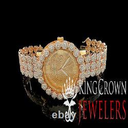 Genuine Diamond Mens Khronos Joe Rodeo Rose Gold Finish Cluster Custom Watch Icy