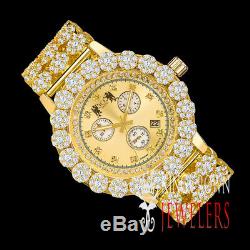 Genuine Diamond Stainless Steel Flower Cluster 55 mm Custom Khronos Watch WithDate