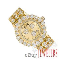 Genuine Diamond Stainless Steel Flower Cluster 55 mm Custom Khronos Watch WithDate