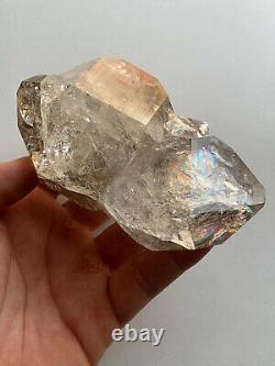 Genuine Large NY Herkimer Diamond Rainbow Quartz Crystal Cluster, Aesthetic form