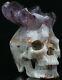Geode Cluster Amethyst Carved Crystal Skull, Super Realistic, Crystal Healing
