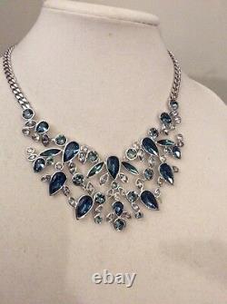 Givenchy SILVE-tone Blue Stone Bib Necklace $225 207B