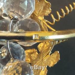 Gorgeous Swarovski Crystal Gold Grape Cluster Figurine, Retired, Pre-1988