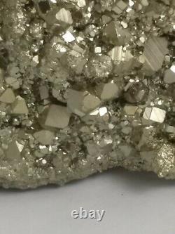 Gorgeous pyrite crystal cluster specimen, Peru 3.88lb! Fools gold! AAA