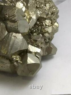 Gorgeous pyrite crystal cluster specimen, Peru 6.4lb! Fools gold! AAA