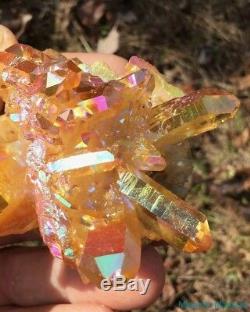 HIGH END LARGE Dramatic SUN SHINE AURA Arkansas Quartz Crystal Cluster