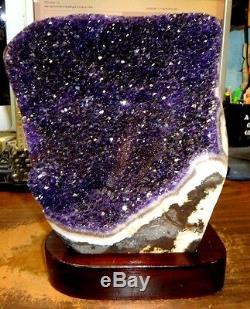 HUGE AMETHYST CRYSTAL CLUSTER CATHEDRAL GEODE FROM URUGUAY With POLISHED RIM