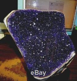 HUGE AMETHYST CRYSTAL CLUSTER CATHEDRAL GEODE FROM URUGUAY With POLISHED RIM