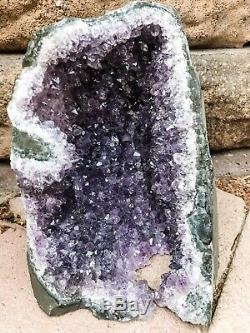 HUGE AMETHYST CRYSTAL CLUSTER GEODE FROM URUGUAY CATHEDRAL Almost 5lb Healing
