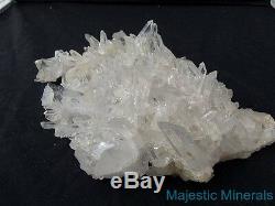 HUGE Arkansas Quartz Crystal Cluster LONG CLEAR POINTED DISPLAY