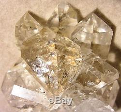 Herkimer Diamond Quartz Crystal with enhydro etcetera. = natural cluster