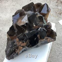Huge 114LB Natural smoky quartz vug cluster druzy crystal wand point healing