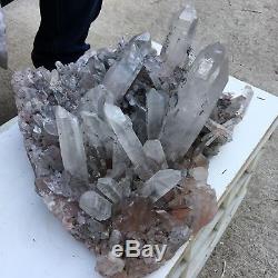Huge 25.7LB Natural white quartz vug cluster druzy crystal wand point healing