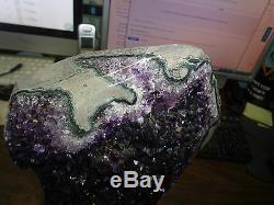 Huge Amethyst Crystal Cluster Geode From Uruguay, Polished Rim