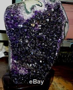 Huge Amethyst Crystal Cluster Geode From Uruguay, Polished Rim