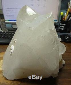 Huge Clear Quartz Crystal Cluster Geode From Brazil Cathedral Lamp Light