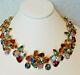 J Crew Crystal Cluster Necklace Multi Color New 17.5 19.5