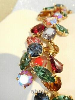 J Crew Crystal Cluster Necklace Multi Color NEW 17.5 19.5