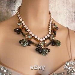 J Crew NWOT $148 Tortoise Crystal Cluster Chain Link Statement Necklace RARE