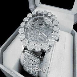 Khronos Men's Real Diamonds Joe Rodeo White Gold Tone Clear Cluster Bezel Watch