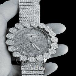 Khronos Men's Real Diamonds Joe Rodeo White Gold Tone Clear Cluster Bezel Watch