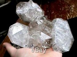 LARGE 180x130x62 mm NY Herkimer Diamond Quartz Crystal Chain Pocket Cluster EL1
