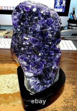 LARGE AMETHYST CRYSTAL CLUSTER CATHEDRAL GEODE FROM URUGUAY With POLISHED RIM
