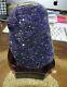 Large Amethyst Crystal Cluster Geode From Uruguay, Cathedral Polished With Stand