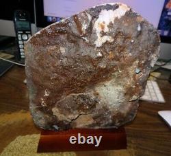 LARGE CITRINE CRYSTAL CLUSTER CATHEDRAL GEODE BRAZIL With WOOD STAND POLISHED