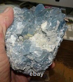 LARGE Natural Celestite Geode Cluster Quartz Crystal Healing MADAGASCAR STAND