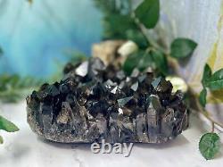 LARGE Smoky Quartz Cluster Heart Shaped Raw Crystal