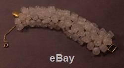 Lalique Muguet Lily Of The Valley Cluster Flower Frosted Clear Crystal Bracelet
