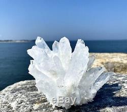 Large 2.67 Lbs 5.6x 4.7x4.3 Clear Quartz Cluster Natural Healing Energy