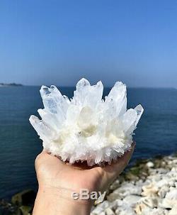 Large 2.67 Lbs 5.6x 4.7x4.3 Clear Quartz Cluster Natural Healing Energy