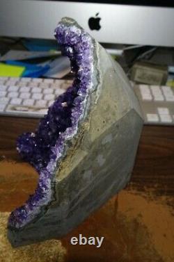 Large Amethyst Crystal Cluster Geode Cathedral F/ Uruguay Geode Like Hollow