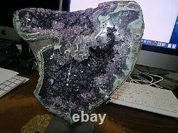 Large Amethyst Crystal Cluster Geode From Uruguay Cathedral Agate Swirls