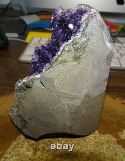 Large Amethyst Crystal Cluster Geode From Uruguay Cathedral Calcite