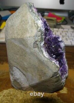 Large Amethyst Crystal Cluster Geode From Uruguay Cathedral Calcite