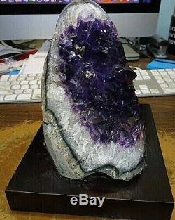 Large Amethyst Crystal Cluster Geode From Uruguay Cathedral Polished