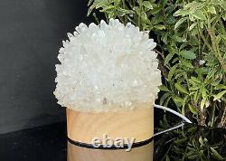 Large! Beautiful Natural White Crystal Lamp Quartz Cluster Unique Real Crystal