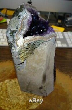 Large Dark Amethyst Crystal Cluster Geode From Uruguay Cathedral Geode Hollow