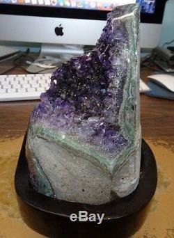 Large Deep Dark Amethyst Crystal Cluster Geode From Uruguay Cathedral