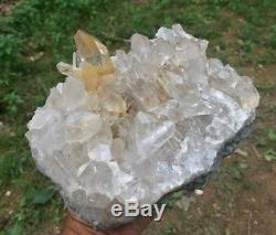 Large Golden Aura Clear Quartz Crystal Cluster Arkansas YouTube Documented
