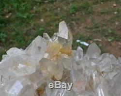 Large Golden Aura Clear Quartz Crystal Cluster Arkansas YouTube Documented