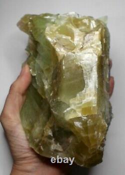 Large Green Calcite Crystal Cluster 7 inches tall crystals minerals. GC193