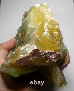 Large Green Calcite Crystal Cluster 7 inches tall crystals minerals. GC193