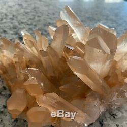 Large Natural smokey rose gold quartz cluster crystal specimen healing US Seller