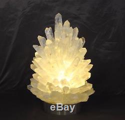 Large Rock Crystal Table Lamp Liberty Healing Pointer Quartz Cluster Lighting